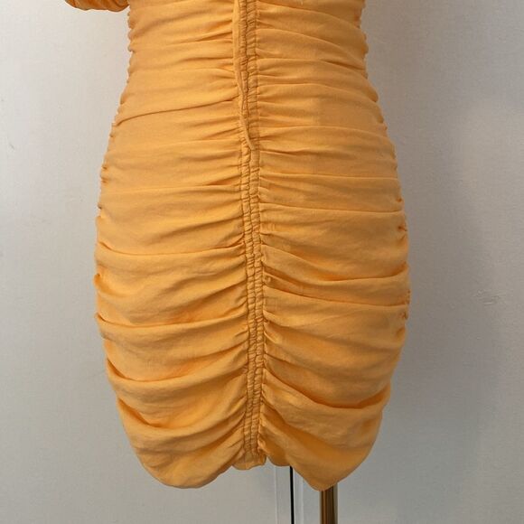 Guess Creamsicle Kiki Mini Ruched Dress Size 0 - Picture 4 of 14